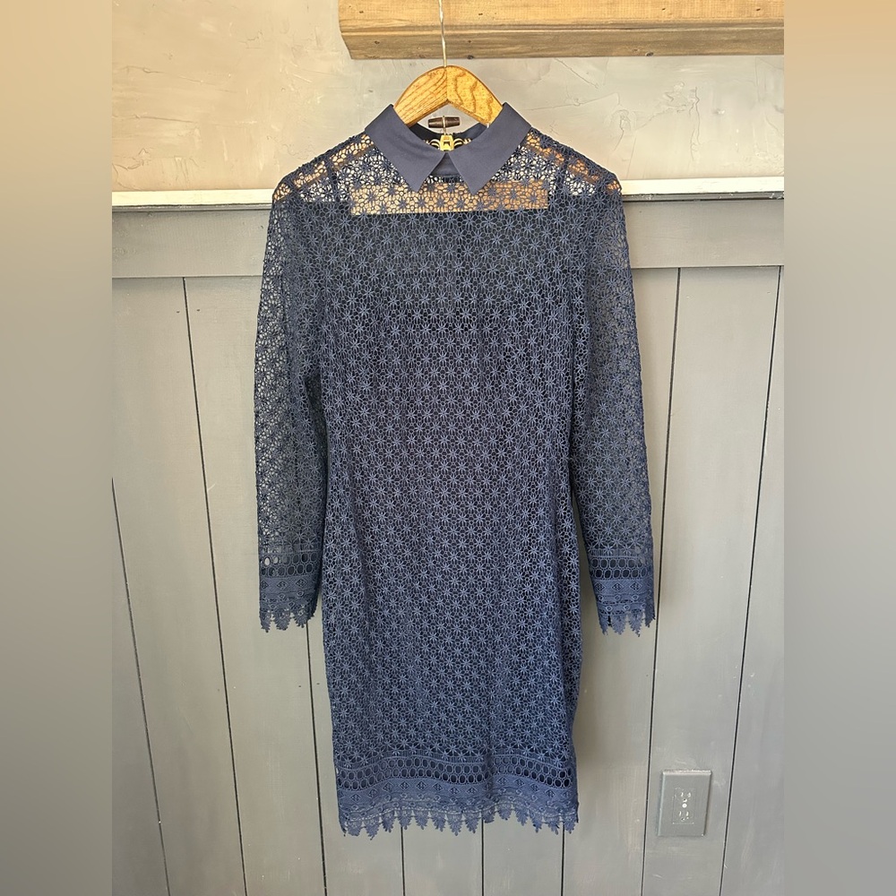 LAUREN RALPH LAUREN Embroidery Dress in Navy size 10
